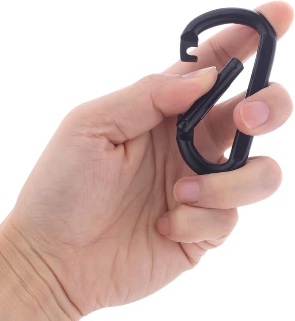 Sort Forårs Snap Hook Karabiner Klips Heavy Duty 3 Tommer D-Form Stål Klips Link Spænde M8x80mm 4stk