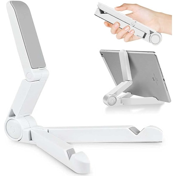 Justerbar Tablettstativ og Tablett Holder, Bærbar Tablettstativ for iPad, Samsung Galaxy og Kindle Fire Tablets