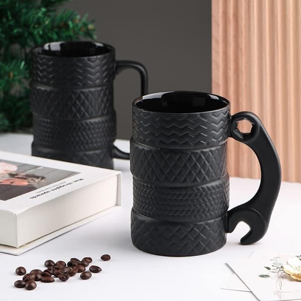 500ML Kreativt Däckformat Keramisk Mugg Keramisk Hjul Kaffe Mugg 3D Mugg Present Mugg A
