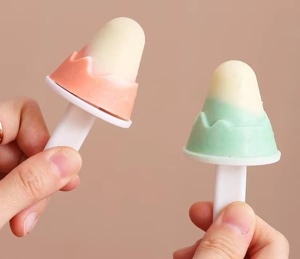 2 stk. Ispopskeforme, Genanvendelige 10-celle Popsicle Maker med Spildfri Låg, Nemt at Fjerne Ispopsforme med Plastikpinde