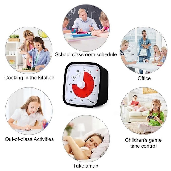 Visuell Time Timer 60 min - Det Perfekta Tidshjälpmedlet för Barn Black