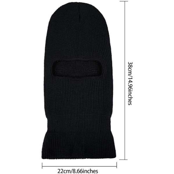 Vinterstrikket Balaclava Full Face Cover Termisk Ski Ansiktsvarmer Hetteskjerf Halsvarmer Utendørs Sportshatt for Menn Kvinner Hiking