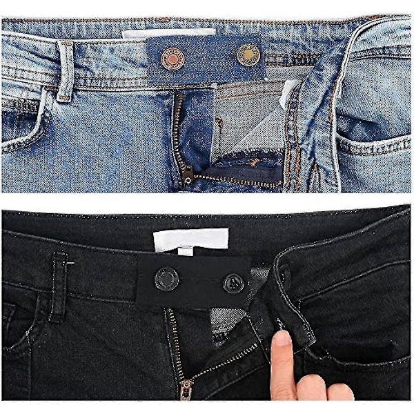 Elastiske taljeforlængere 4 stk. Justerbare linningforlængere til mænd og kvinder Jeans Bukser Knapforlængersæt