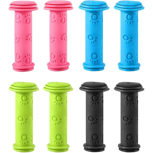 2 Par Sykkelstyregrep Scootergrep Sklisikre Gummiknappgrep for BMX/MTB/Jenter og Gutter Barn Scooter Sykler (Blå)