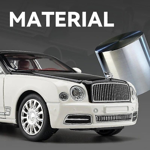 1:24 Bentley Mulsanne Legering Bil Diecasts & Leksaksbilar Bilmodell Ljud Och Ljus Dra Tillbaka Bil Leksaker För Barn Presenter White