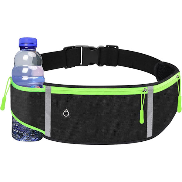 Vattentät löparbälte, unisex, kan hålla mobiltelefon vattenflaska, Flip Belt löptillbehör (svart)