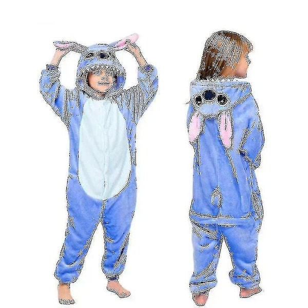 Disney Lilo & Stitch Pyjamas i En Del, Barnens Plysch Kigurumi Onesies, Vintervarma Kläder, Julgåva [HK] 1 140CM(11-12T) 1 100CM(3-4T)