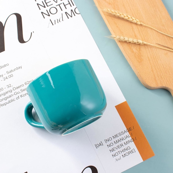 650ML/22OZ Stor Keramik Kaffeemugg, Stor Tekopp för Kontor och Hem, Diskmaskin och Mikrovågsugn Säker Mint Green