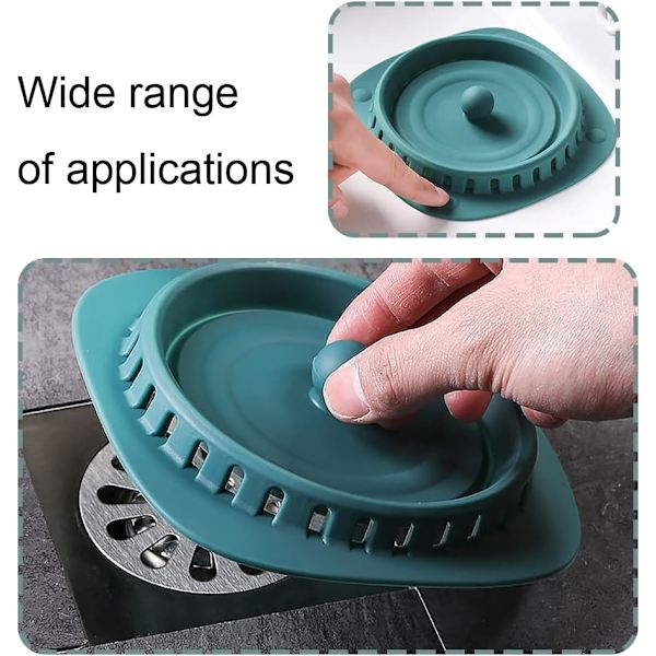 Silikondräneringsskydd Anti-lukt Dusch Hår Catcher Dusch Avloppsskydd Kvadratisk Diskho Sil Plug Trap Filter