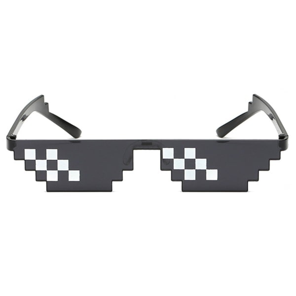 Svarta Thug Life-glasögon Meme Solglasögon Pixel svart