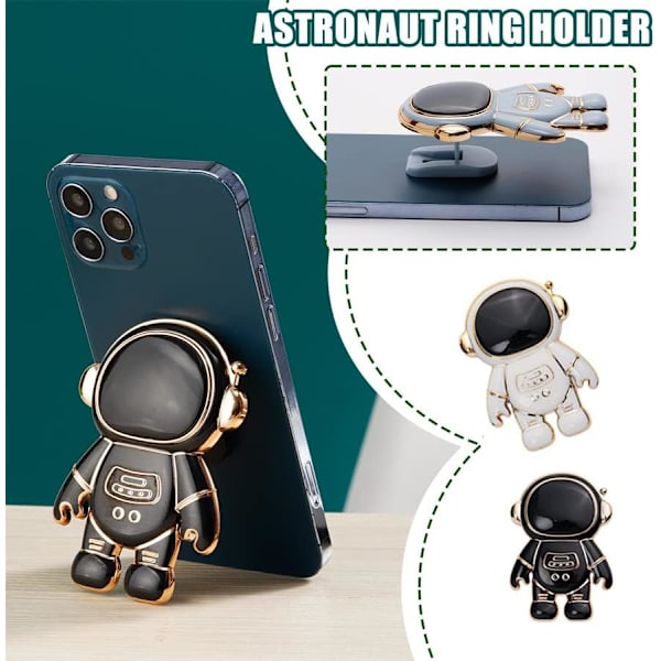 Telefon grepp universell telefon ringhållare astronaut form klibbig finger grepp telefonhållare hopfällbart grepp 2-pack