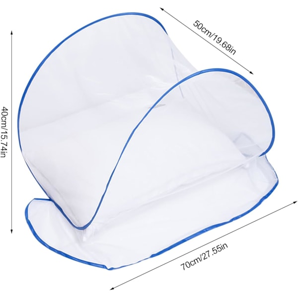 Myggnät, hopfällbart mini myggnät för huvud, ultralätt pop-up myggnät för sängkläder camping resor uteplats Blue