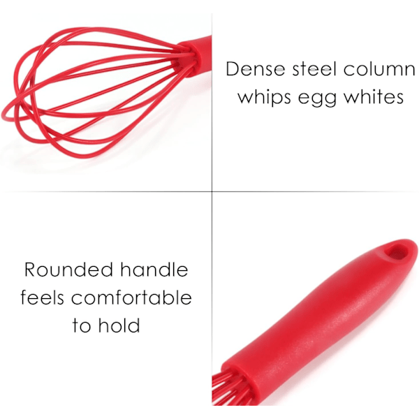 2 Pak Silicone Ægpiskere, Non-stick Håndægpiskere, Køkken Multifunktionel Håndmixer til Madlavning og Bagning