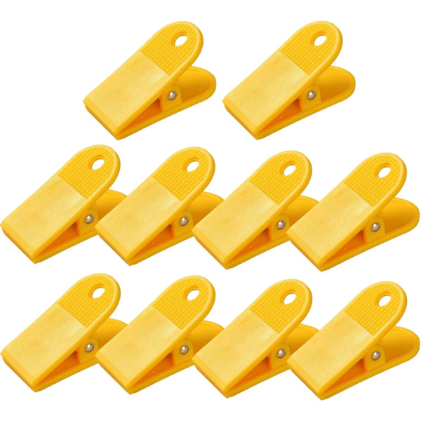 10 st Bulldog Clips - 58mm Plastklämmor, Pappersbindare Kvitto Arkiv Memo Hållare Klämmor för Matförvaring, Hem Kök Kontor Yellow
