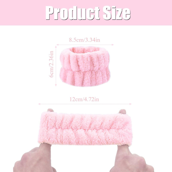 4 Par Håndledsvaskebåndsæt, Mikrofiber Håndleds Svedbånd Damer Bløde Håndledsband, Ansigtsvaske Håndledsband Spa Håndklæde