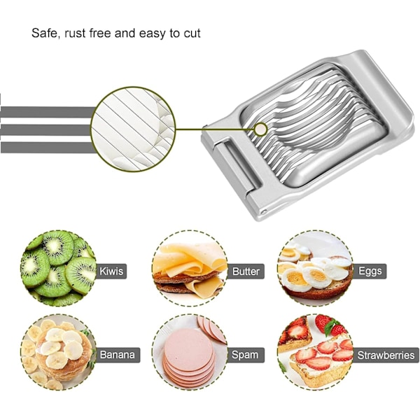 Äggskärare, Äggskärare för hårdkokta ägg, Tålig aluminiumskärare för ägg, jordgubbar, svamp, mjuk frukt, rostfritt stål