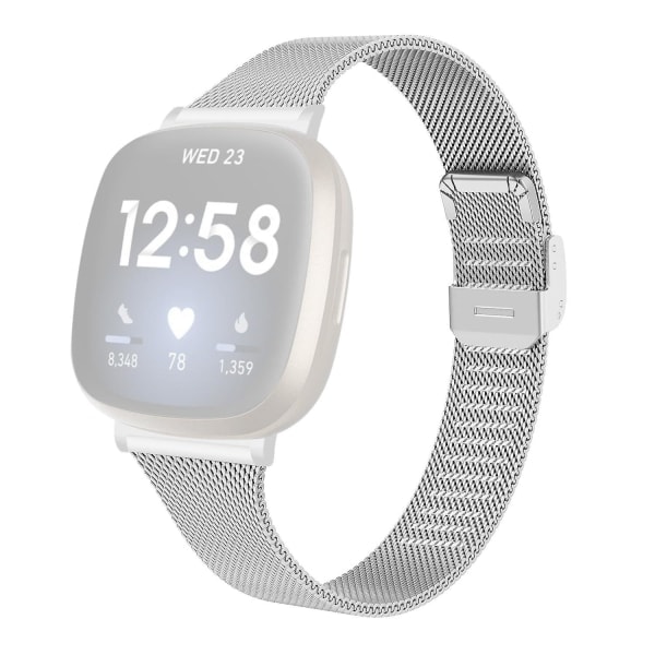 For Fitbit Versa 4/Sense 2 ur i rustfrit stål Milanese Smart Band urrem udskiftning