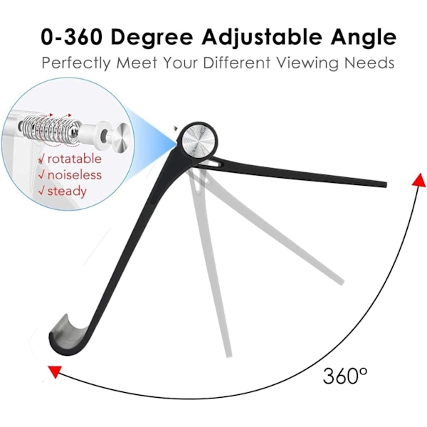 Puhelinteline - Monikulmainen säädettävä pöytätelina tablettien ja puhelimien pidikkeelle Black