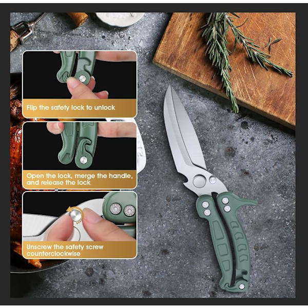 Fjäderfäsax, skarp kökssax tung, svart kökssax, köttsax Green