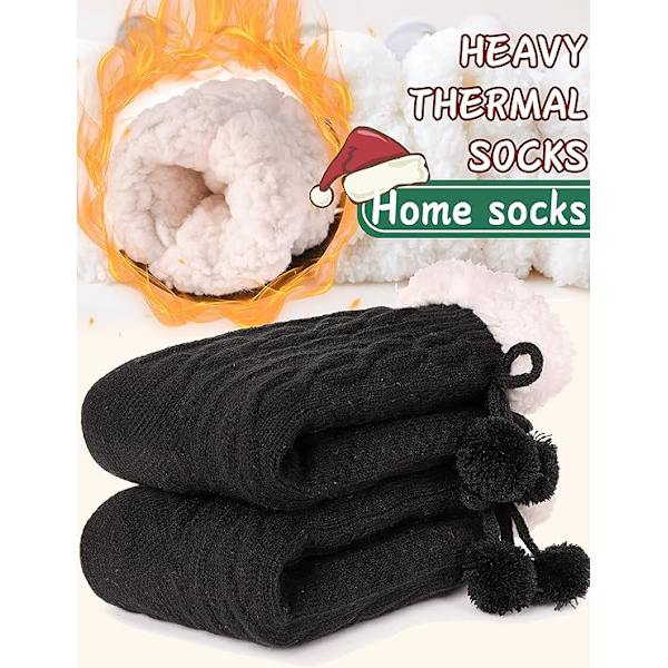 Fluffy Slippersokker til Kvinder - Bløde, Varm, Ikke-Skridsikre, Cosy Sovesokker til Kvinder - Fuzzy Cabin Vintersokker - Tykke, Behagelige, Fleece - Julegaveidé med Greb
