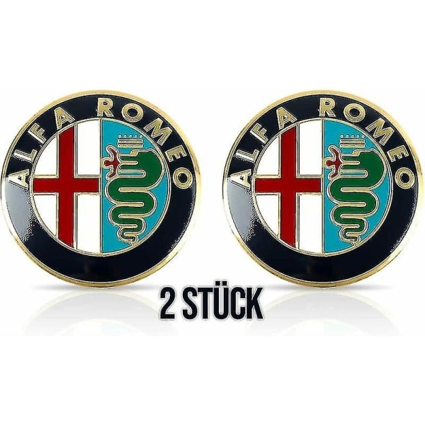 2 x 74mm auton embleemit Alfa Romeolle