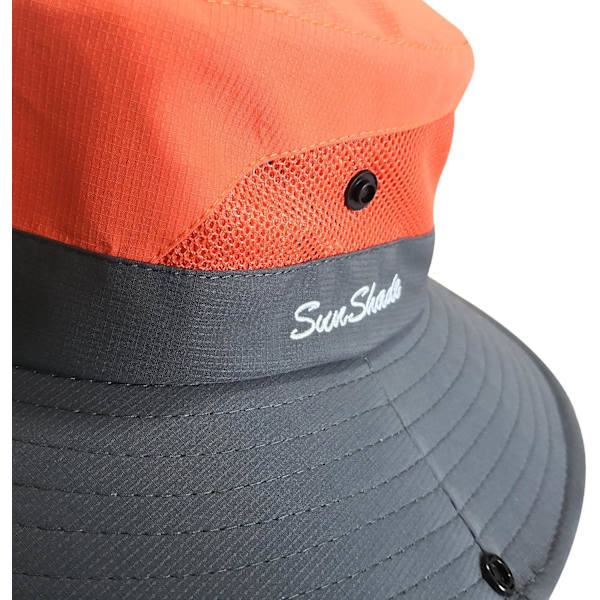 Naisten Poninhäntä Auringonhattu UV-Suojaus Taitettava Verkko Leveä Reuna Ranta Kalastushattu Two-color adult—orange