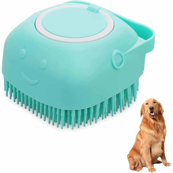 Hund Katt Badborste Mjuk Silikon Hund Gummi Badborste Husdjur Grooming Schampo Dispenser Borstar Valp Katter Dusch Hår Päls Grooming Rengöring Scrubber blue