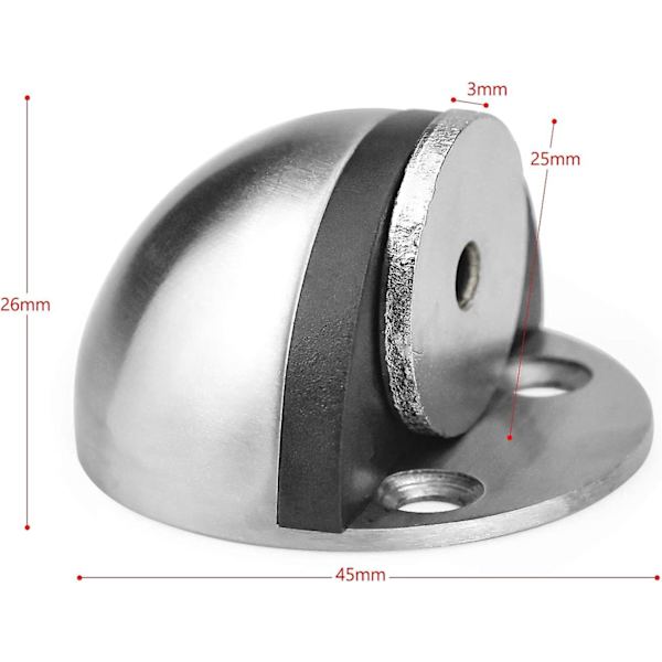 Ruostumattomasta teräksestä valmistettu magneettinen ovisuoja, liimautuva ovisuoja, jossa on asennusruuveja ja 3M-liimaa oven ja seinän suojaamiseksi