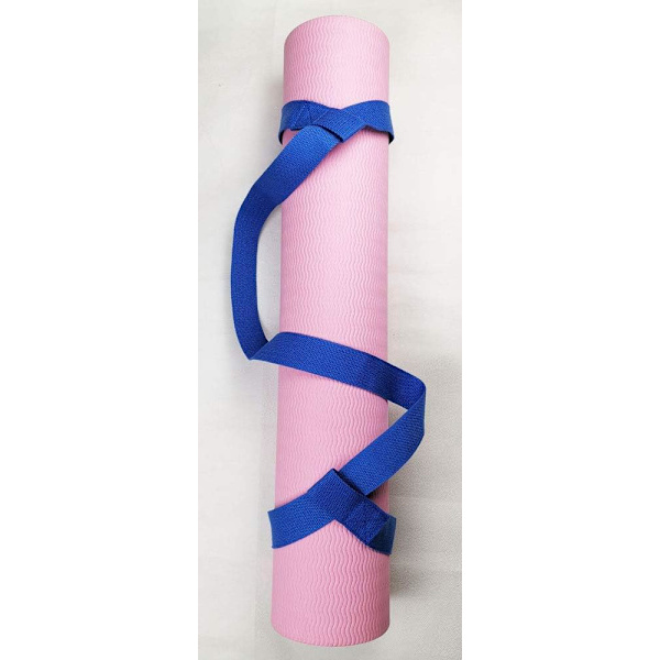 Joogamaton kantohihna, säädettävät lenkit kaikille mattokokoille (matto ei sisälly) Blue