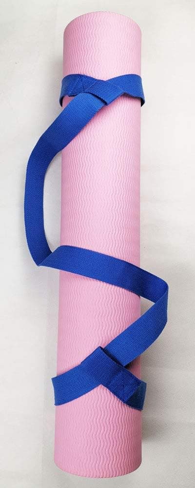 Yogamattbälte, justerbara öglor för alla mattor (matta ingår ej) Blue