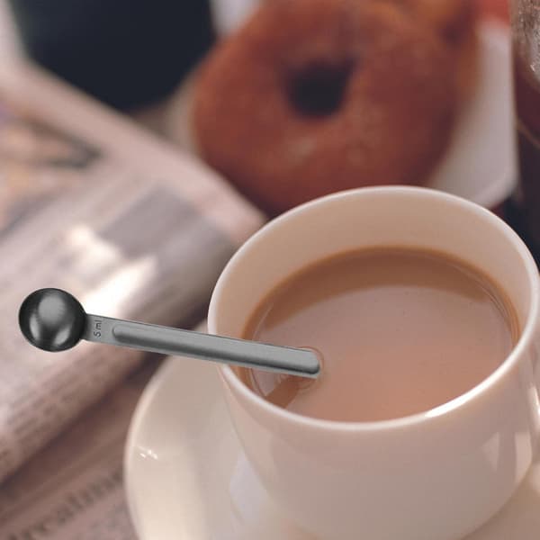 Kaffeskje for malt kaffe - Rustfritt stål | Multifunksjonelle kaffeverktøy for måling og pressing BIack