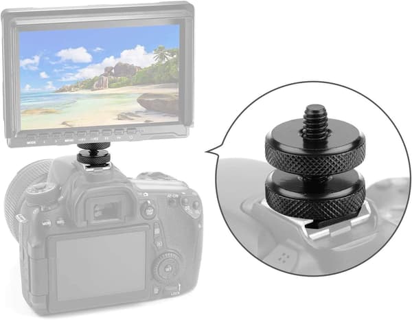 Kamerablixtfäste till 1/4\"-20 stativskruvadapter, blixtfäste för DSLR-kamerautrustning (2-pack)