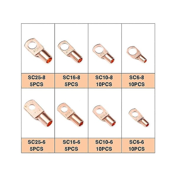 60 stk Sc6-25 Serie Runde Kaldklemmeklemmer Kobber N