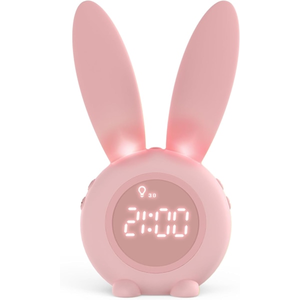 Kids Alarm Clock, Girls and Boys Alarm Clock Digital for Bedroom, Rabbit Alarm Clock, LED Wake Up Light Girls (pink)