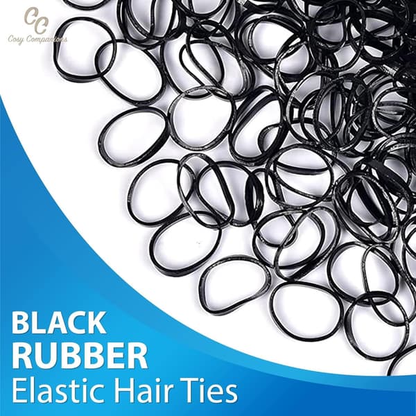 500x elastisk hårbånd, elastisk hårbånd, lille hårbånd, transparent hårbånd, hår elastisk bånd, transparent hårbånd, lille elastisk bånd Black
