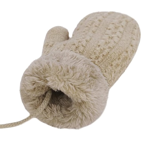 Toddler Magic Stretch Mittens Tjocka Plyschfodrade, Vinter BabyBoysGirls Stickade Vantar Varma Fluffiga Hel Fingerhandskar Kallt Väder Skidhandskar för 0-6Y