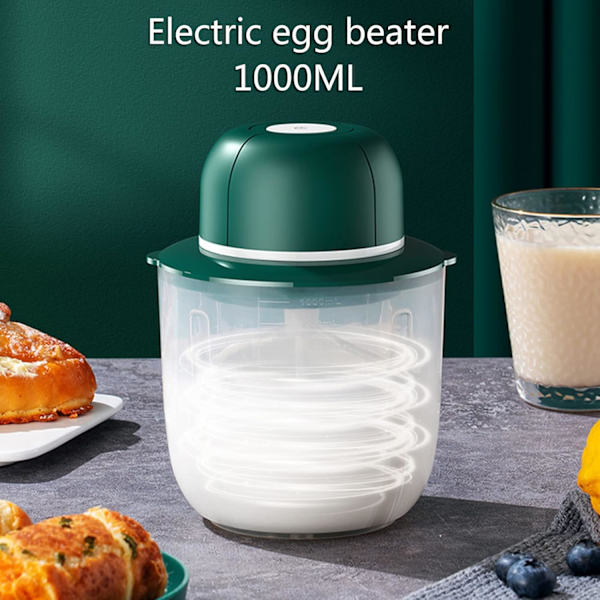 USB-laddningsbar elektrisk äggvisp kaffeblender hushållsmjölkblandare skummaskin handhållen trådlös mixer White