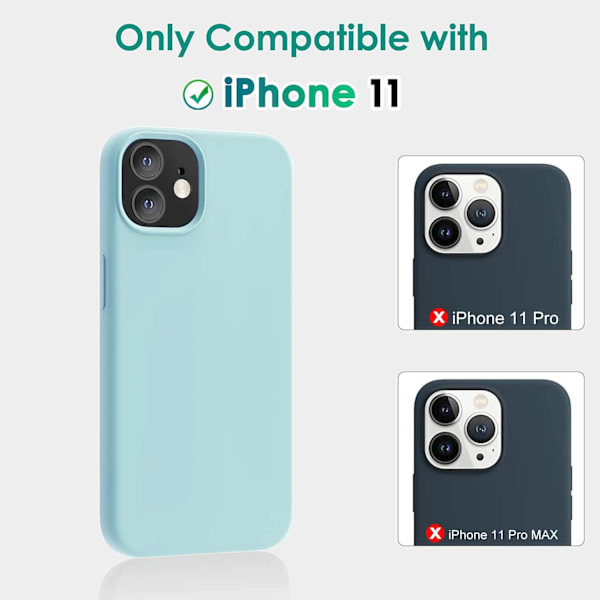 Silicone Cover Kompatibel med iPhone 11 Cover 6,1 Tommer, Blød Ultra Tynd Beskyttende Stødsikker Flydende Silicone Telefon Cover Black