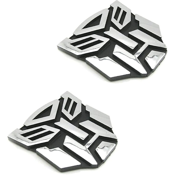 Par Autobot-klistermärke i kromfinish PVC Auto-emblem Transformers Autobot-biltillbehör (hs)
