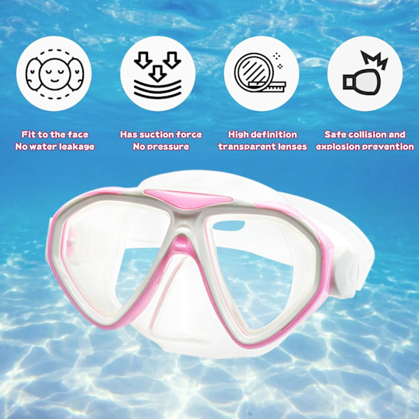 Børne Snorkelmaske, Dykkermaske til Børn Snorklingmasker Svømmemaske Anti-dug Svømmebriller med Næsebeskyttelse