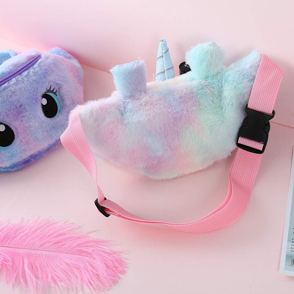 Yksisarvisen Vyölaukku Lapsille Vyölaukku Söpö Vyölaukku Lantiovyölaukku Kevyt Olkalaukku Rinnanyölaukku Pehmoinen Tytöt Naiset E-pink