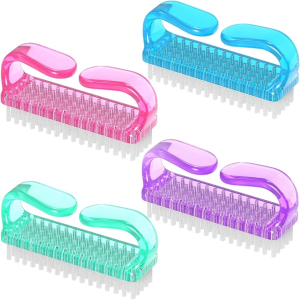Nagelrengöringsborste, plastborste med mjuka borst för nagelrengöring och manikyr