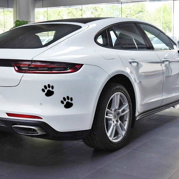 4 kpl Musta 3D Kromi Koiran Jäljen Tarra Tarra Auto Auton Embleemi Tarra Koristelu (Musta)