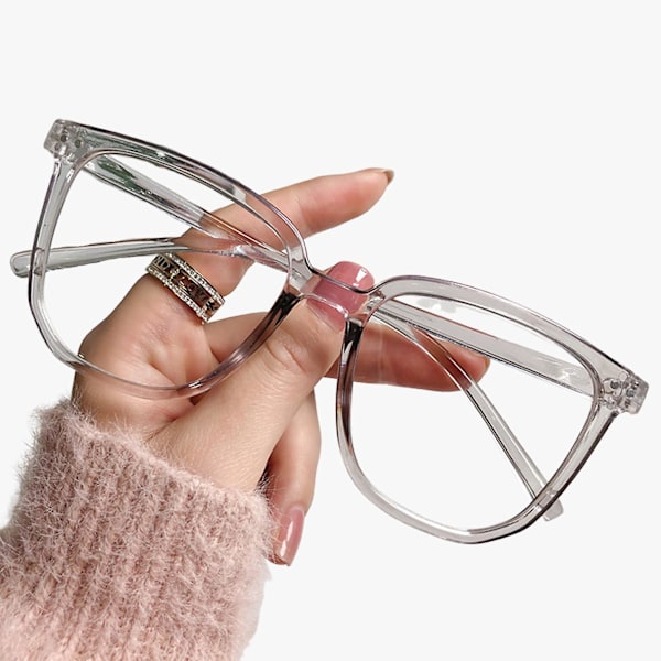 Unisex Blå Ljusblockerande Glasögon Lättviktiga Glasögon Utan Styrka För Gaming Läsning Studenter Transparent Gray Frame