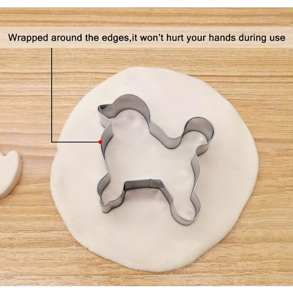 Hunde-Knogle-Udstikkere til Bagning, Hunde-Kage-Udstikker, Poteaftryk-Kage-Udstikker-Form (Hvalpe-Sæt af 6)