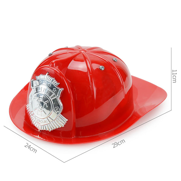 Brandman Hjelm Leksak Stimulerad Brandman Hjelm Barn Cosplay Hjelm Pedagogisk Tjock Brandman Badge Hjelm Leksak Jiyuge Red