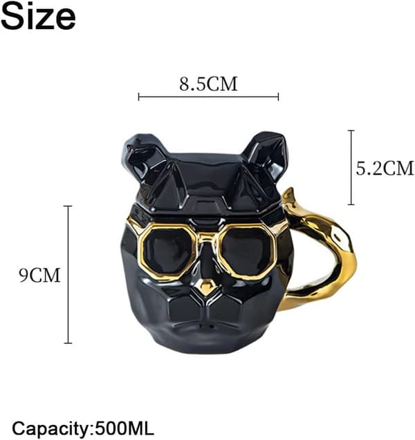 3D Cool Dog Keramikmugg Keramisk Kaffeemugg Dryckmugg Kaffeekopp Dryckmugg med lock 3D Djurmugg Presentmugg