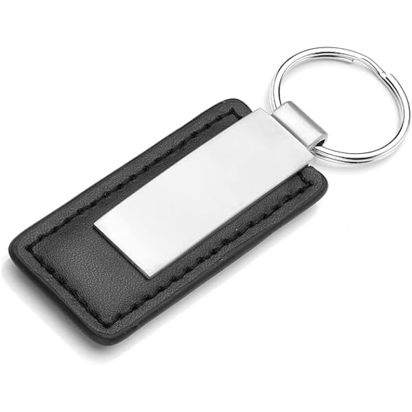 Sort Læder Nøglering Bil Nøgleholder Nøgle Ring Kæde Nøgleholder Hængende Ornament Læder Nøglering Nøgle Ring Holder