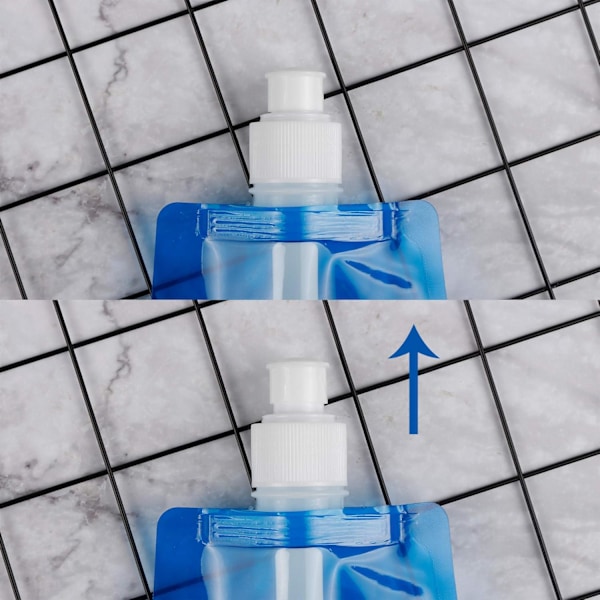 4 Styk Sammenklappelige Vandflasker Genanvendelige Drikkflasker med Klips til Cykling, Vandreture, Rejser, Udendørsaktiviteter (480ML)