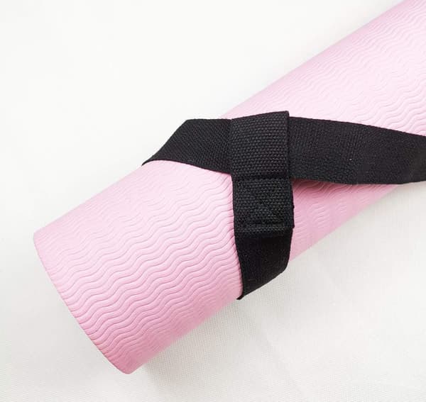 Yogamattbälte, justerbara öglor för alla mattor (matta ingår ej) black